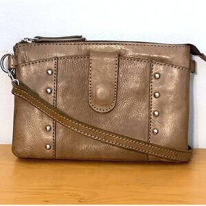 Pikolinos Daimuz Leather Crossbody Bag Womens Taupe Brown Handbag Purse